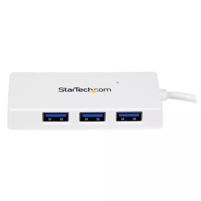 StarTech.com Przenośny 4-portowy mini hub SuperSpeed USB 3.0 - biały