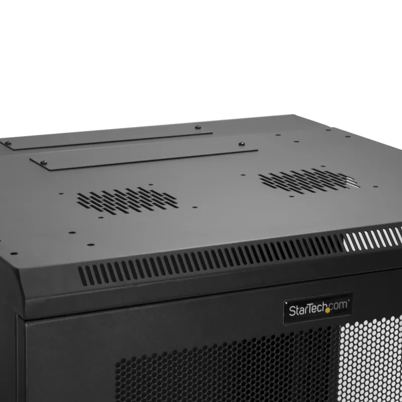 StarTech.com 4-słupkowa 12U ścienna szafa sieciowa z 1U półką, 19-calowy uchylny uchwyt serwerowy do montażu na ścianie dla sprzętu danych / AV / elektroniki / komputerowego, elastyczna wentylowana obudowa rack