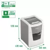 Niszczarka papieru LEITZ IQ Autofeed Small Office 100, ścinka poprzeczna P-4, 8 arkuszy, podajnik 22 cm, kosz 34 l, szara