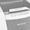 Niszczarka papieru LEITZ IQ Autofeed Small Office 100, ścinka poprzeczna P-4, 8 arkuszy, podajnik 22 cm, kosz 34 l, szara