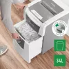 Niszczarka papieru LEITZ IQ Autofeed Small Office 100, ścinka poprzeczna P-4, 8 arkuszy, podajnik 22 cm, kosz 34 l, szara