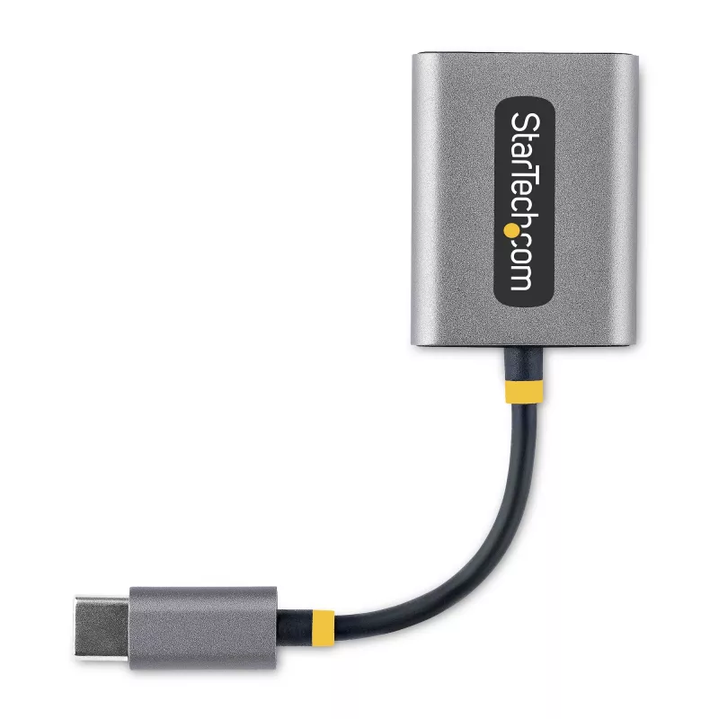 StarTech.com Rozdzielacz słuchawkowy USB-C, adapter dwóch zestawów słuchawkowych USB Type-C z wejściem mikrofonowym, adapter audio USB-C na 3,5 mm/dongle słuchawkowy, wyjście audio/aux USB-C na jack, 24-bitowy DAC