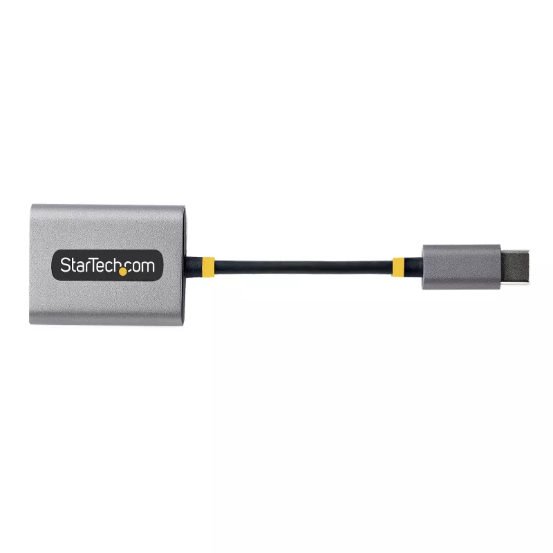 StarTech.com Rozdzielacz słuchawkowy USB-C, adapter dwóch zestawów słuchawkowych USB Type-C z wejściem mikrofonowym, adapter audio USB-C na 3,5 mm/dongle słuchawkowy, wyjście audio/aux USB-C na jack, 24-bitowy DAC