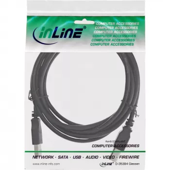 Kabel USB 2.0 Typ A męski / B męski czarny 2 m InLine 34520X