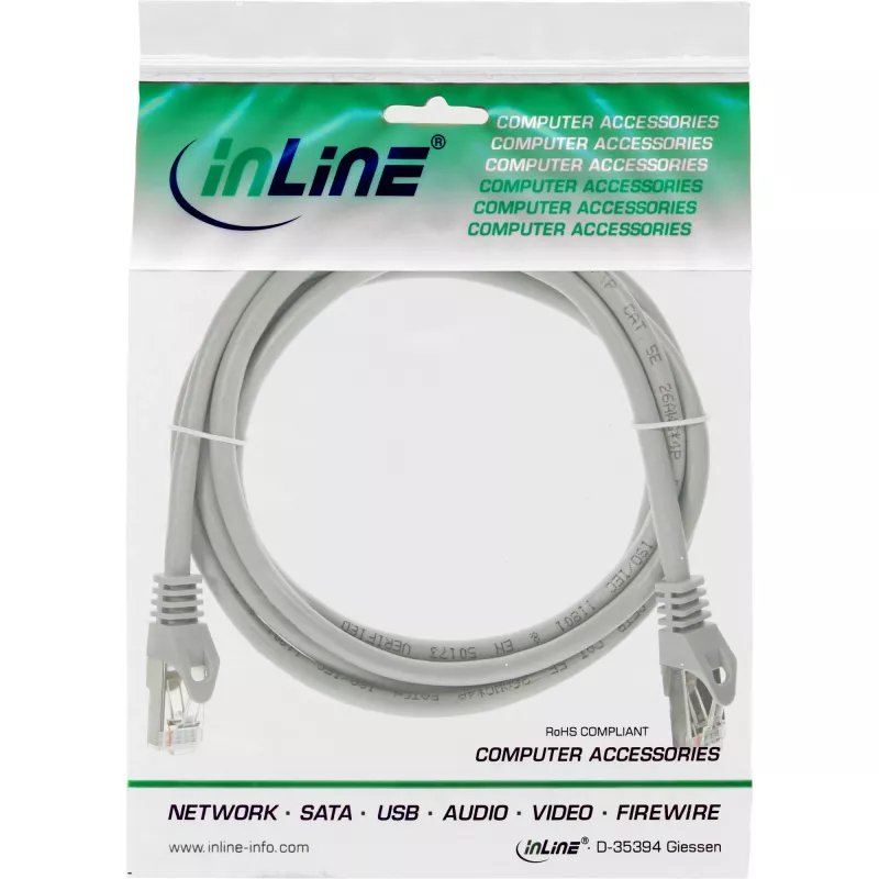 InLine Patch kabel F/UTP Kat.5e szary 0,5 m