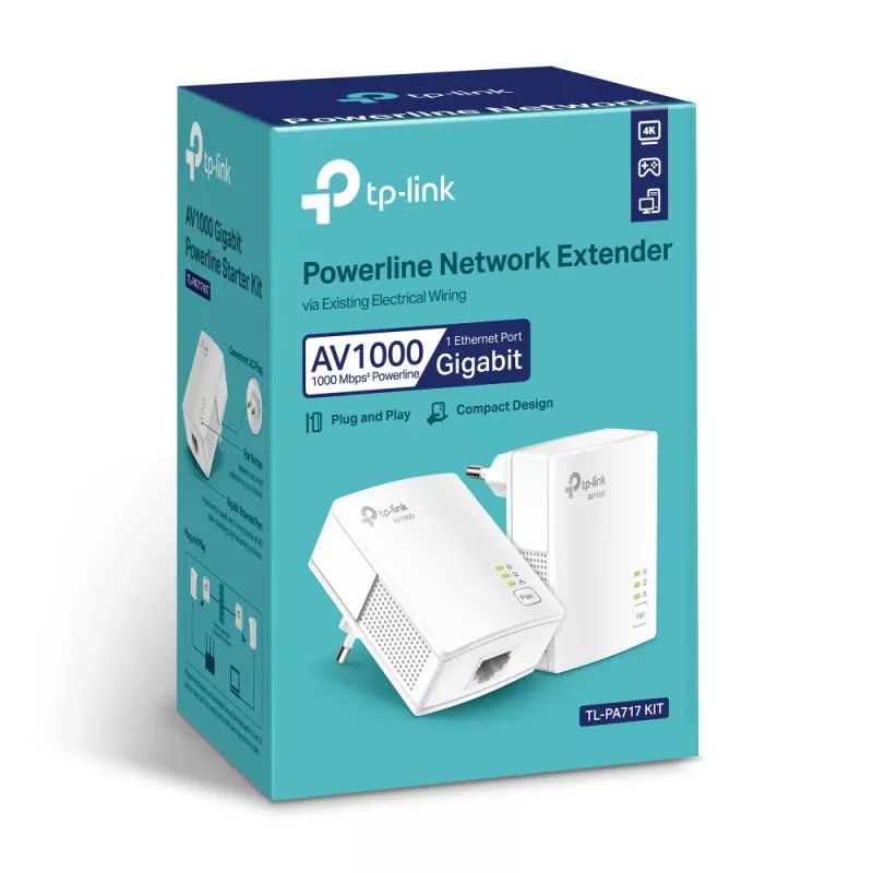 TP-Link TL-PA717KIT 1000 Mbit/s Ethernet LAN Biały 2 szt.