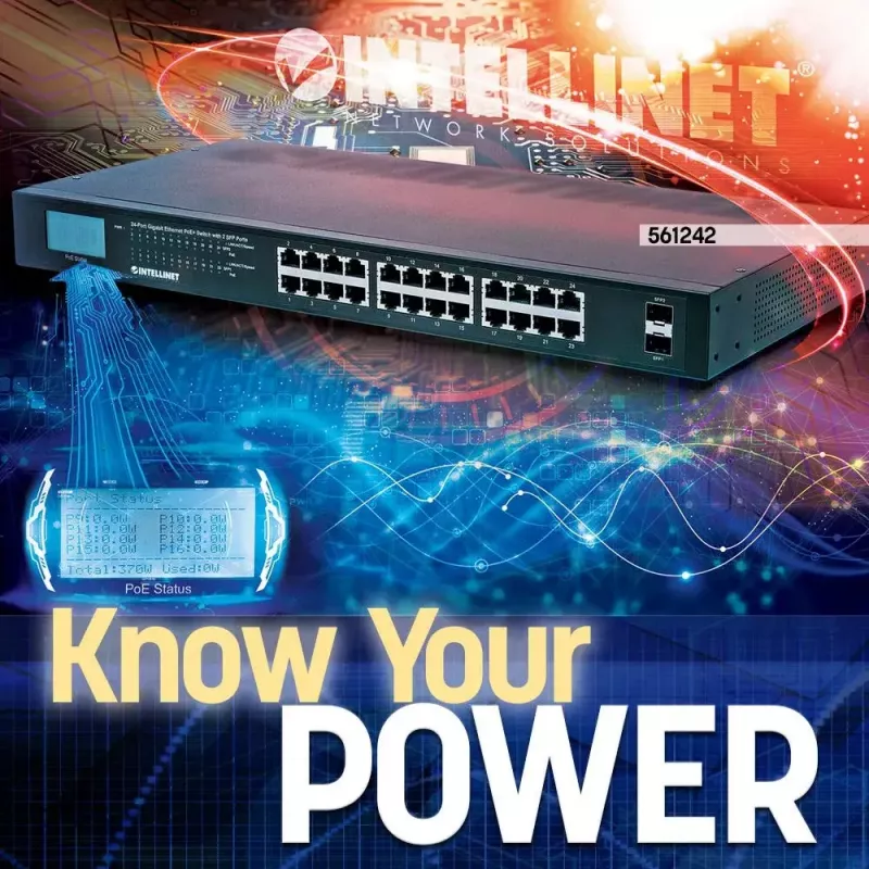 Niezarządzalny przełącznik Intellinet 24-portowy Gigabit Ethernet PoE+ 561242