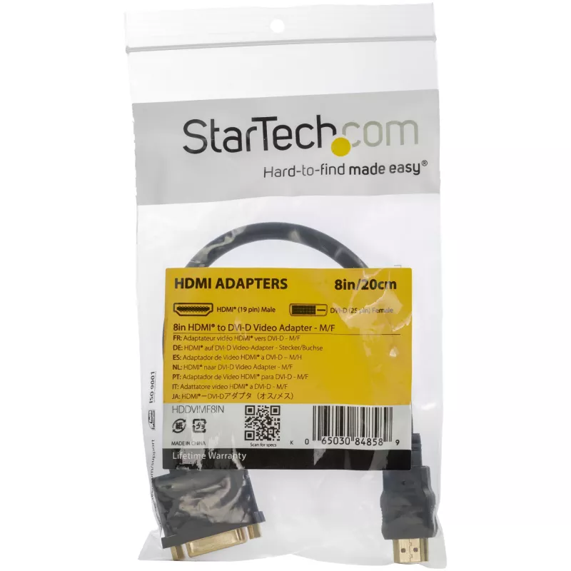 StarTech.com 8-calowy adapter kablowy wideo HDMI na DVI-D - HDMI męski na DVI-D żeński