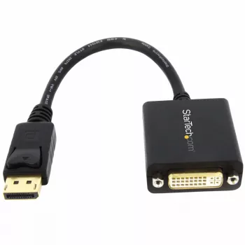 Adapter StarTech.com DisplayPort na DVI – konwerter wideo DisplayPort na DVI-D 1080p – przejściówka DP 1.2 na monitor/ekran DVI – klucz sprzętowy DP na DVI – zatrzaskowe złącze DP