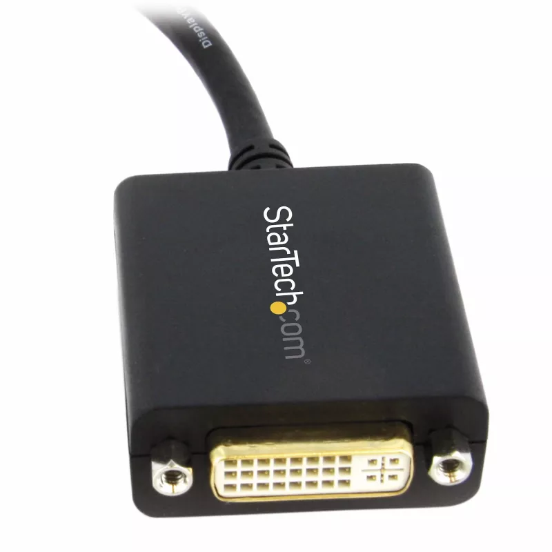 Adapter StarTech.com DisplayPort na DVI – konwerter wideo DisplayPort na DVI-D 1080p – przejściówka DP 1.2 na monitor/ekran DVI – klucz sprzętowy DP na DVI – zatrzaskowe złącze DP