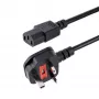 StarTech.com 3 m UK kabel zasilający do komputera, 18AWG, BS 1363 na C13, 10 A 250 V, czarny zamienny przewód zasilający AC, przewód zasilający UK / kabel do komputera, przewód do zasilacza PC, przewód zasilający do telewizora/monitora