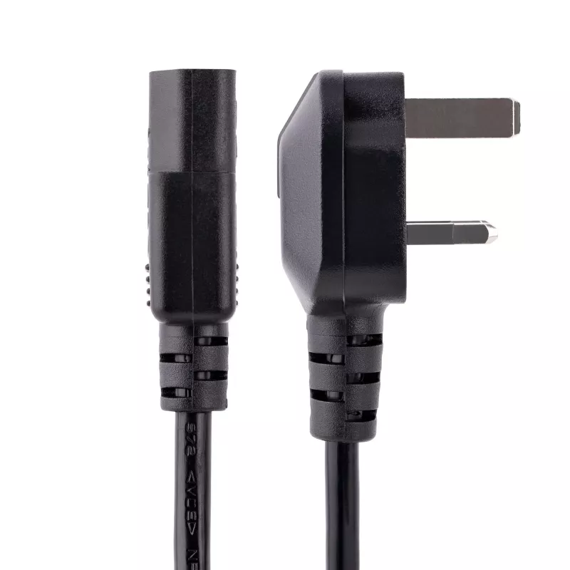 StarTech.com 3 m UK kabel zasilający do komputera, 18AWG, BS 1363 na C13, 10 A 250 V, czarny zamienny przewód zasilający AC, przewód zasilający UK / kabel do komputera, przewód do zasilacza PC, przewód zasilający do telewizora/monitora