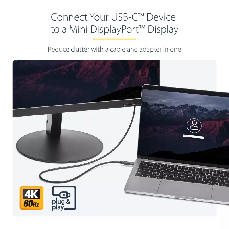 StarTech.com Kabel USB-C do Mini DisplayPort 1 m (3,3 stopy) - 4K 60 Hz - czarny