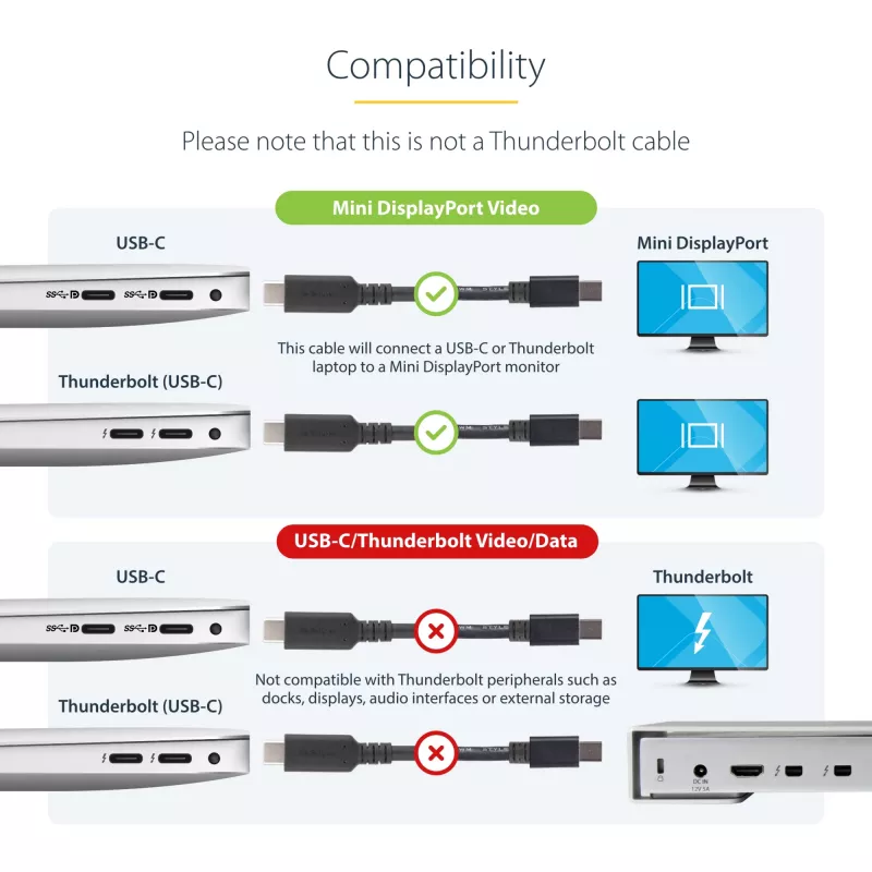 StarTech.com Kabel USB-C do Mini DisplayPort 1 m (3,3 stopy) - 4K 60 Hz - czarny