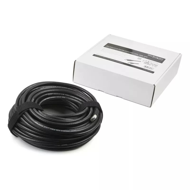StarTech.com 66ft (20m) Aktywny kabel HDMI - Szybki kabel HDMI 4K z Ethernetem - Klasa CL2 do instalacji w ścianie - Wideo 4K 30Hz - Przewód HDMI 1.4 - Do monitora HDMI, projektora, telewizora, wyświetlacza