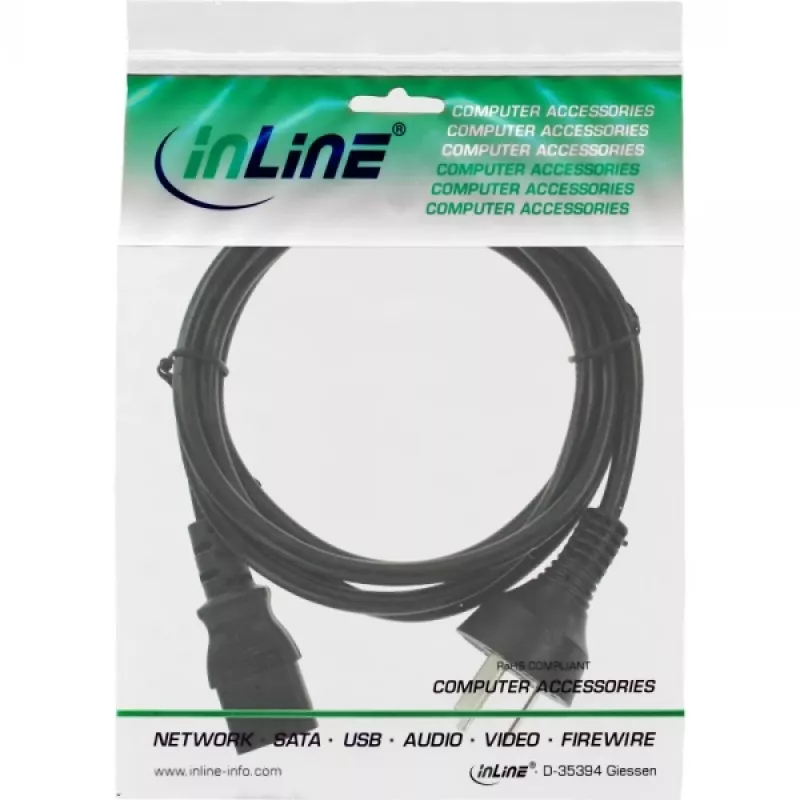 Kabel zasilający InLine, wtyk chiński / wtyk 3-pin IEC C13, 1,8 m