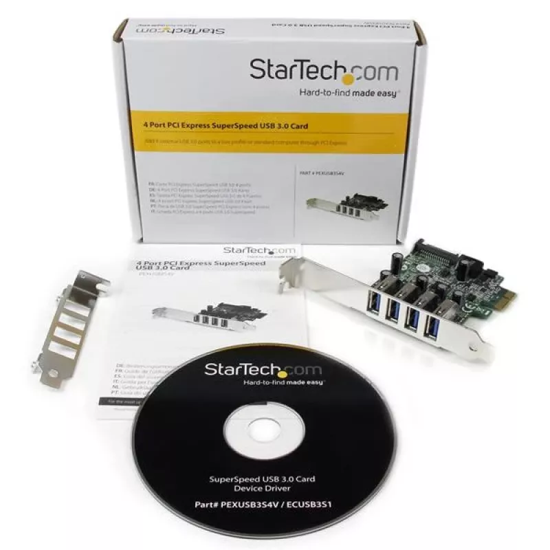 StarTech.com 4 Port PCI Express PCIe SuperSpeed USB 3.0 kontroler karta adapter z UASP - SATA Power