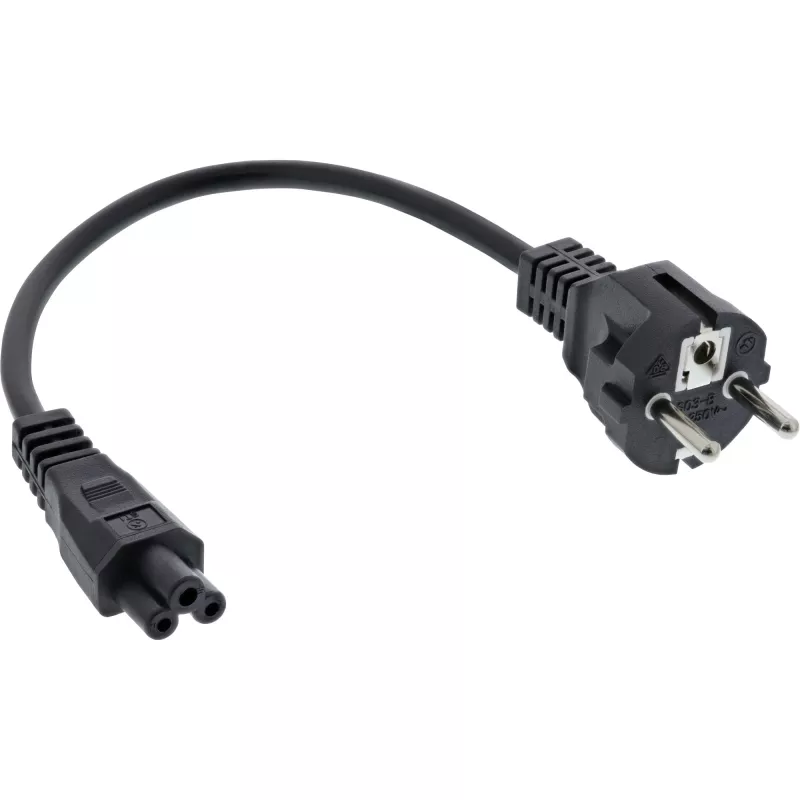 InLine kabel zasilający Typ F niemiecki / wtyczka “Myszka Miki” do notebooka czarny 1.8m