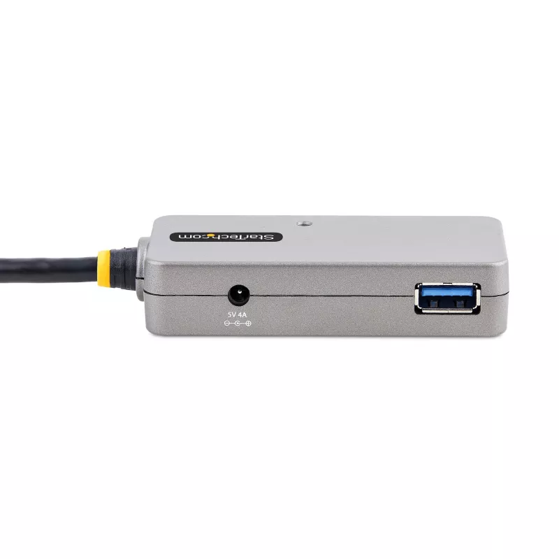 StarTech.com Koncentrator USB Extender, kabel przedłużający USB 3.0 10 m z 4-portowym koncentratorem USB-A, aktywny repeater USB z zasilaniem magistralnym, opcjonalny zasilacz 20 W w zestawie, ochrona ESD