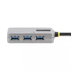 StarTech.com Koncentrator USB Extender, kabel przedłużający USB 3.0 10 m z 4-portowym koncentratorem USB-A, aktywny repeater USB z zasilaniem magistralnym, opcjonalny zasilacz 20 W w zestawie, ochrona ESD