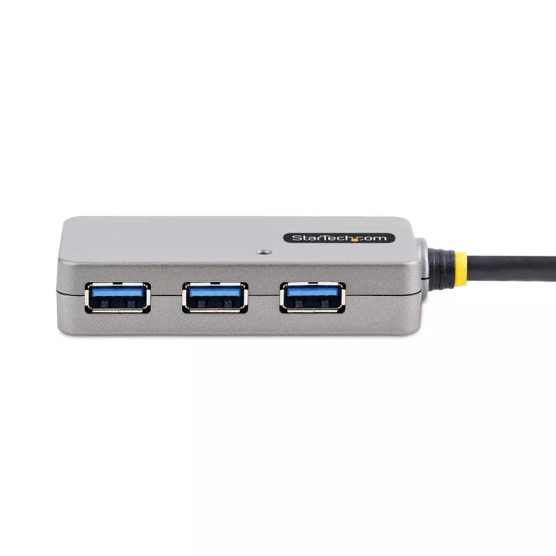 StarTech.com Koncentrator USB Extender, kabel przedłużający USB 3.0 10 m z 4-portowym koncentratorem USB-A, aktywny repeater USB z zasilaniem magistralnym, opcjonalny zasilacz 20 W w zestawie, ochrona ESD