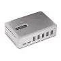 StarTech.com 7-portowy hub USB-C - 5x USB-A + 2x USB-C - zasilany z własnym zasilaczem 65 W - USB 3.1 10 Gb/s - Hub USB do komputera stacjonarnego/laptopa z blokowanym kablem 3 stopy z certyfikatem USB-IF - Hub USB C