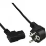 Kabel zasilający InLine, CEE 7/7 kątowy / 3-pin IEC C13 lewy kątowy, czarny, 0,5 m