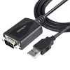 StarTech.com Kabel USB na szeregowy 3ft (1m) z zachowaniem portu COM, konwerter USB na RS232 męski DB9, adapter USB na szeregowy do PLC/drukarki/skanera, układ Prolific, Windows/Mac