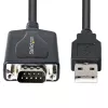 StarTech.com Kabel USB na szeregowy 3ft (1m) z zachowaniem portu COM, konwerter USB na RS232 męski DB9, adapter USB na szeregowy do PLC/drukarki/skanera, układ Prolific, Windows/Mac