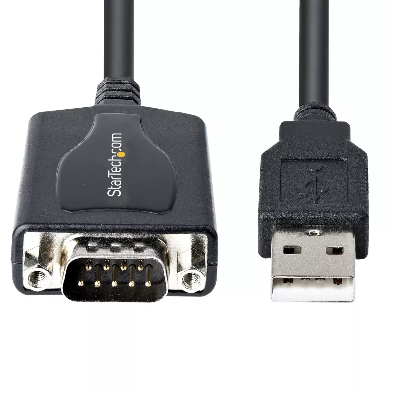 StarTech.com Kabel USB na szeregowy 3ft (1m) z zachowaniem portu COM, konwerter USB na RS232 męski DB9, adapter USB na szeregowy do PLC/drukarki/skanera, układ Prolific, Windows/Mac