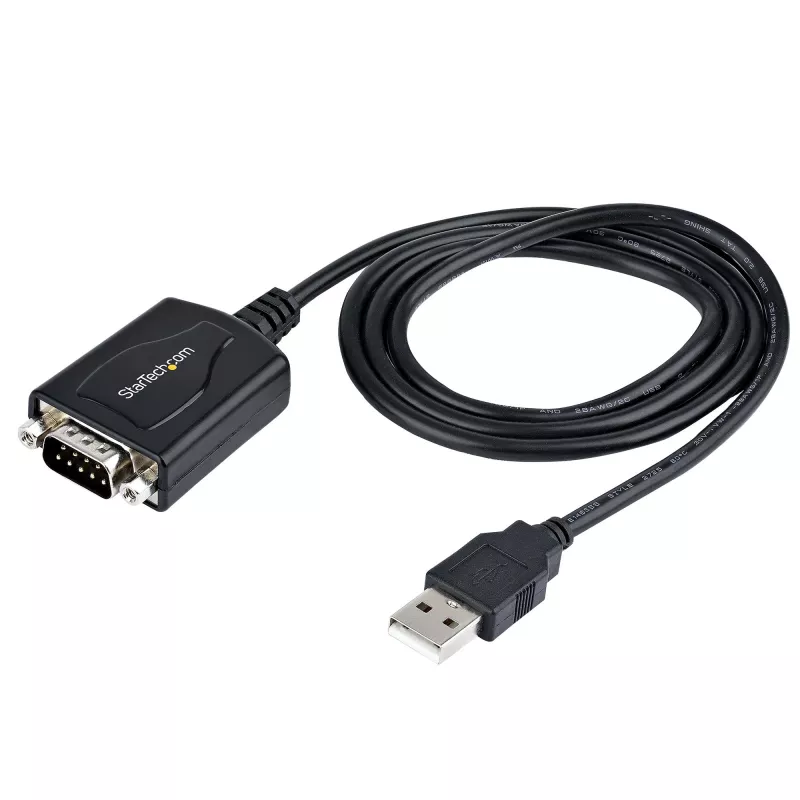 StarTech.com Kabel USB na szeregowy 3ft (1m) z zachowaniem portu COM, konwerter USB na RS232 męski DB9, adapter USB na szeregowy do PLC/drukarki/skanera, układ Prolific, Windows/Mac