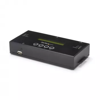 StarTech.com 1:1 samodzielny duplikator i kasowarka dysków twardych, kloner/kopiarka HDD/SSD SAS i SATA, duplikator i narzędzie do bezpiecznego czyszczenia dysków twardych, wyświetlacz LCD, zgodność z TAA