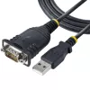 StarTech.com 3ft (1m) USB to Serial kabel, DB9 Male RS232 to USB Converter, Prolific IC, USB to Serial Adapter for PLC/Printer/Scanner/Switch, USB to COM Port Adapter, Windows/Mac