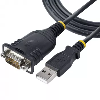 StarTech.com 3ft (1m) USB to Serial kabel, DB9 Male RS232 to USB Converter, Prolific IC, USB to Serial Adapter for PLC/Printer/Scanner/Switch, USB to COM Port Adapter, Windows/Mac