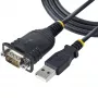 StarTech.com 3ft (1m) USB to Serial kabel, DB9 Male RS232 to USB Converter, Prolific IC, USB to Serial Adapter for PLC/Printer/Scanner/Switch, USB to COM Port Adapter, Windows/Mac