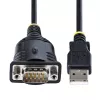 StarTech.com 3ft (1m) USB to Serial kabel, DB9 Male RS232 to USB Converter, Prolific IC, USB to Serial Adapter for PLC/Printer/Scanner/Switch, USB to COM Port Adapter, Windows/Mac