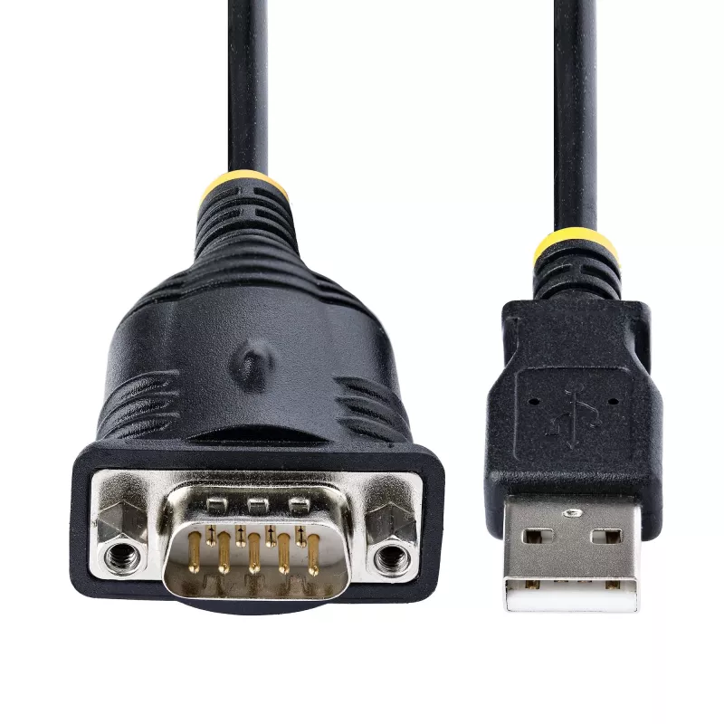 StarTech.com 3ft (1m) USB to Serial kabel, DB9 Male RS232 to USB Converter, Prolific IC, USB to Serial Adapter for PLC/Printer/Scanner/Switch, USB to COM Port Adapter, Windows/Mac