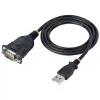 StarTech.com 3ft (1m) USB to Serial kabel, DB9 Male RS232 to USB Converter, Prolific IC, USB to Serial Adapter for PLC/Printer/Scanner/Switch, USB to COM Port Adapter, Windows/Mac
