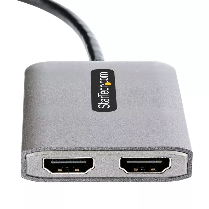 StarTech.com USB-C do Dual HDMI MST HUB - Podwójne HDMI 4K 60Hz - Adapter USB typu C do wielu monitorów dla laptopa z kablem 30 cm - Hub DP 1.4 Multi-Stream Transport - Rozgałęźnik USB-C na HDMI