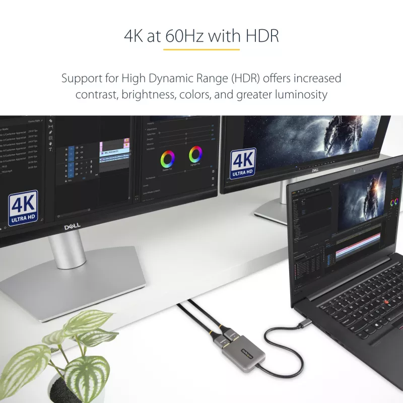 StarTech.com USB-C do Dual HDMI MST HUB - Podwójne HDMI 4K 60Hz - Adapter USB typu C do wielu monitorów dla laptopa z kablem 30 cm - Hub DP 1.4 Multi-Stream Transport - Rozgałęźnik USB-C na HDMI