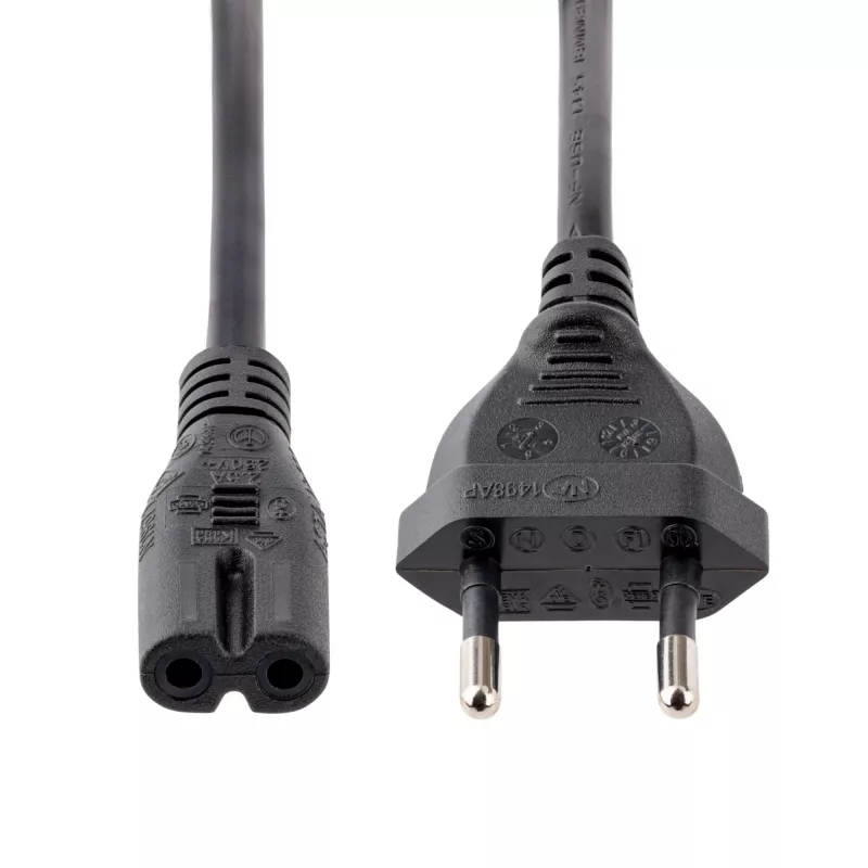 StarTech.com Kabel zasilający do laptopa 1m (3ft), wtyczka EU na C7, 2.5A 250V, 18AWG, kabel zastępczy do laptopa, kabel zasilający do drukarki, kabel do ładowarki laptopa, kabel do zasilacza laptopa - z listą UL