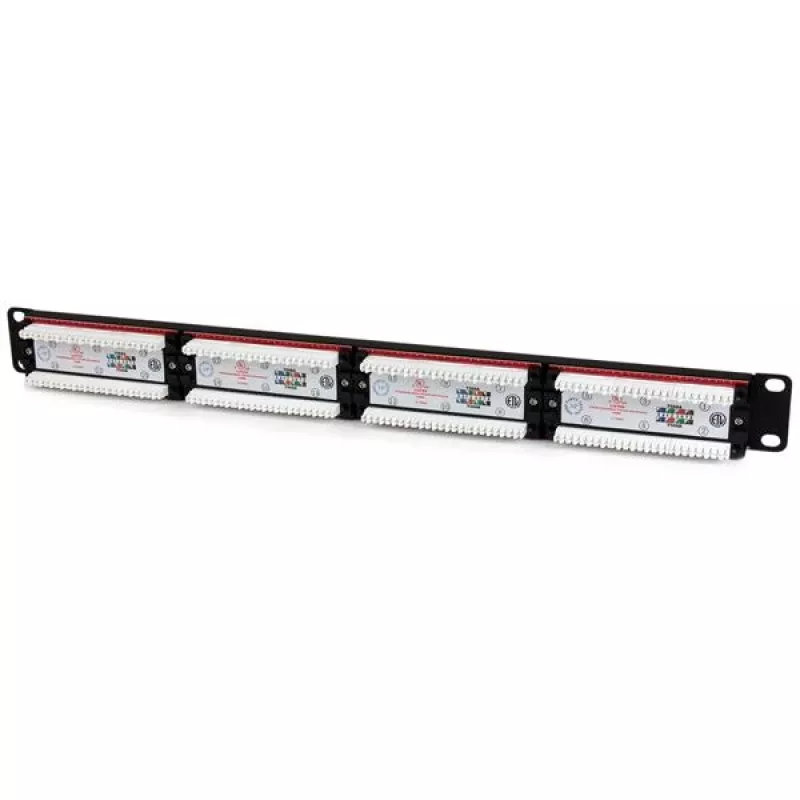 StarTech.com 24-portowy 1U panel krosowy Cat 6 110 do montażu w szafie rack, RJ-45, montaż w szafie rack, 1U, czarny, RoHS, CE, ETl, UL