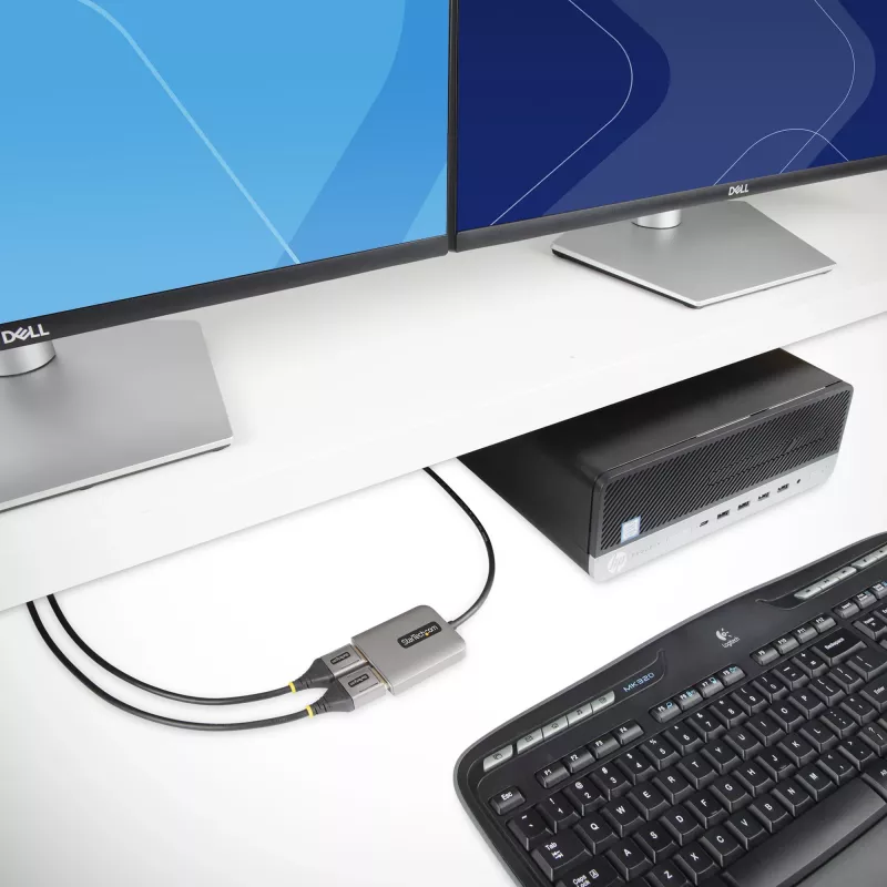 StarTech.com 2-Port DisplayPort MST Hub, Dual 4K 60Hz, DP to 2x DisplayPort Monitor Adapter, DP 1.4 Multi-Monitor Video Adapter, 1ft (30cm) Built-in kabel, USB Powered, Windows Only