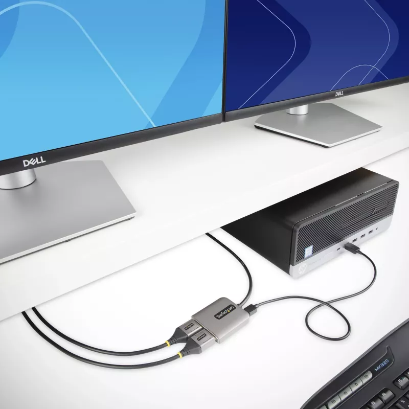 StarTech.com 2-Port DisplayPort MST Hub, Dual 4K 60Hz, DP to 2x DisplayPort Monitor Adapter, DP 1.4 Multi-Monitor Video Adapter, 1ft (30cm) Built-in kabel, USB Powered, Windows Only