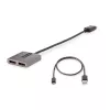 StarTech.com 2-Port DisplayPort MST Hub, Dual 4K 60Hz, DP to 2x DisplayPort Monitor Adapter, DP 1.4 Multi-Monitor Video Adapter, 1ft (30cm) Built-in kabel, USB Powered, Windows Only