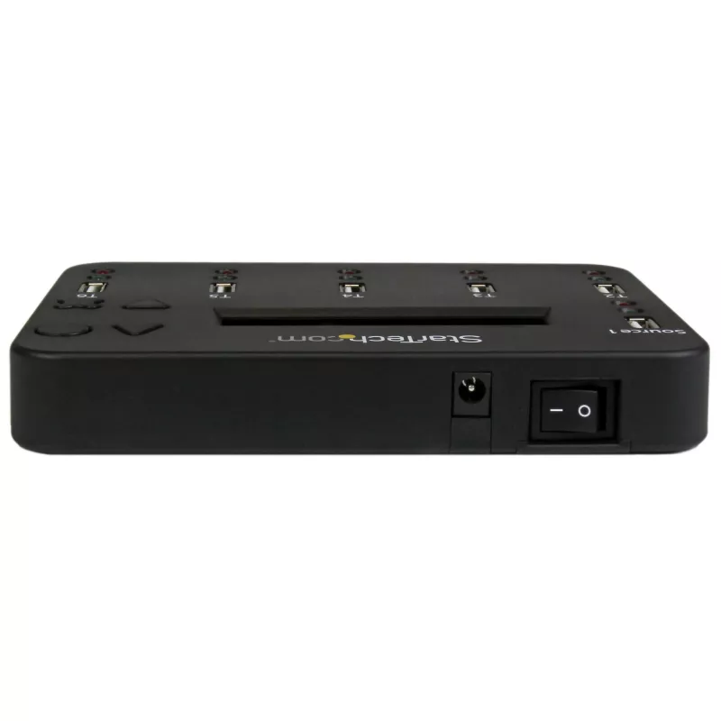 StarTech.com Samodzielny duplikator i kasownik od 1 do 5 dysków USB, kopiarka wielu dysków flash USB, kopiowanie systemowe i plikowe oraz całych dysków z prędkością 1,5 GB/min, pojedyncze i 3-przebiegowe kasowanie, Wyświetlacz LCD - TAA
