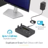 StarTech.com Samodzielny duplikator i kasownik od 1 do 5 dysków USB, kopiarka wielu dysków flash USB, kopiowanie systemowe i plikowe oraz całych dysków z prędkością 1,5 GB/min, pojedyncze i 3-przebiegowe kasowanie, Wyświetlacz LCD - TAA