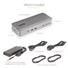 Stacja dokująca KVM StarTech.com Dual-Laptop USB-C, podwójny monitor 4K 60Hz DisplayPort Dock, 5-portowy hub USB, GbE, 90W/45W Power Delivery do dwóch laptopów, Windows/Mac, 2-host KVM Dock - TAA
