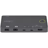 StarTech.com 2-portowy hybrydowy przełącznik KVM USB-A + HDMI i USB-C - Pojedynczy monitor 4K 60 Hz HDMI 2.0 - Kompaktowy przełącznik KVM HDMI dla komputerów stacjonarnych i/lub laptopów - Zasilany przez USB - Kompatybilny z Thunderbolt 3