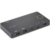 StarTech.com 2-portowy hybrydowy przełącznik KVM USB-A + HDMI i USB-C - Pojedynczy monitor 4K 60 Hz HDMI 2.0 - Kompaktowy przełącznik KVM HDMI dla komputerów stacjonarnych i/lub laptopów - Zasilany przez USB - Kompatybilny z Thunderbolt 3